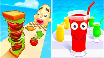 Sandwich Runner vs Juice Run 🍔🍔🍔 Walkthrough All New Max Update Mobile Gameplay SH2121