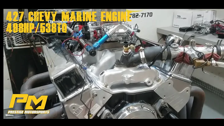 Michael's 427 small block Chevrolet Marine engine on the dyno