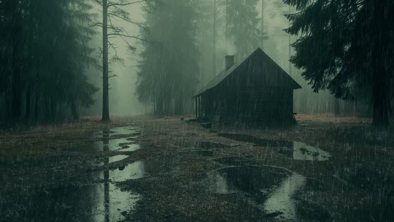 Relaxing Cabin Rain Sounds Near Stream 🌧️ Rest Your Soul | Deep Sleep & Balance 🌙