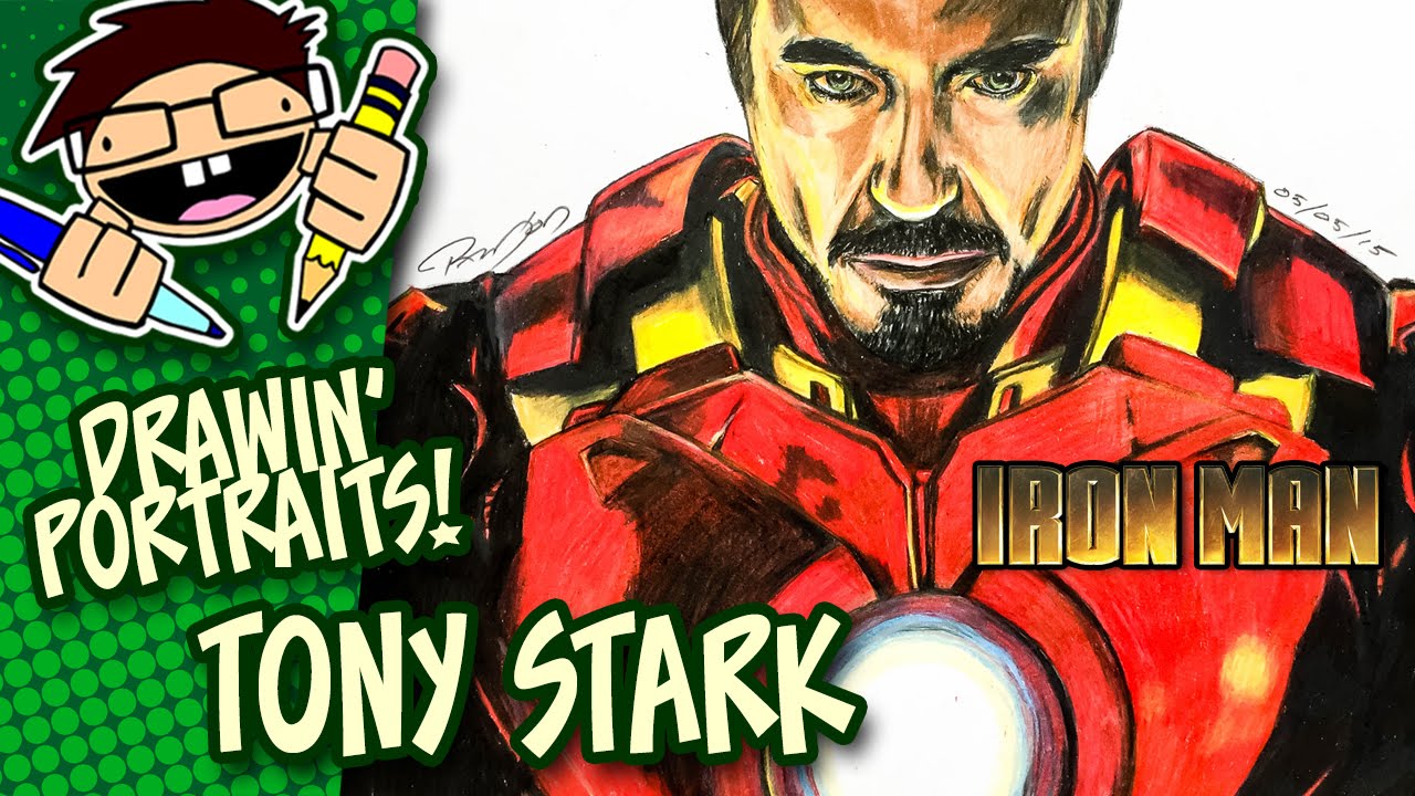 Portrait Drawing TONY STARK (IRON MAN) - YouTube