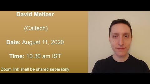 David Meltzer: (Caltech): AdS/CFT Unitarity and the Inversion Formula(Zoom Seminar)