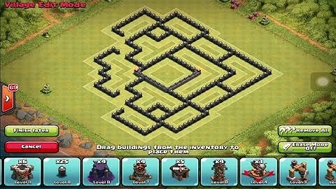 Clash of Clans | Th8 Dark Elixir Farming Base with 4 Mortars (2015)