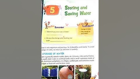 Class- 3  EVS  (Chapter- 5 Storing and Saving Water ) by Mrs. Sarita Nigam