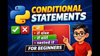 Conditional Statements in Python | if, if else, if elif, Nested if Explained for Beginners #14
