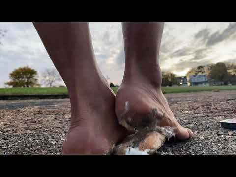 ASMR Request/Bare Feet’s/Crushing a vanilla Cream Donut/Outsite/Sleep Triggers Sounds/Whispering.