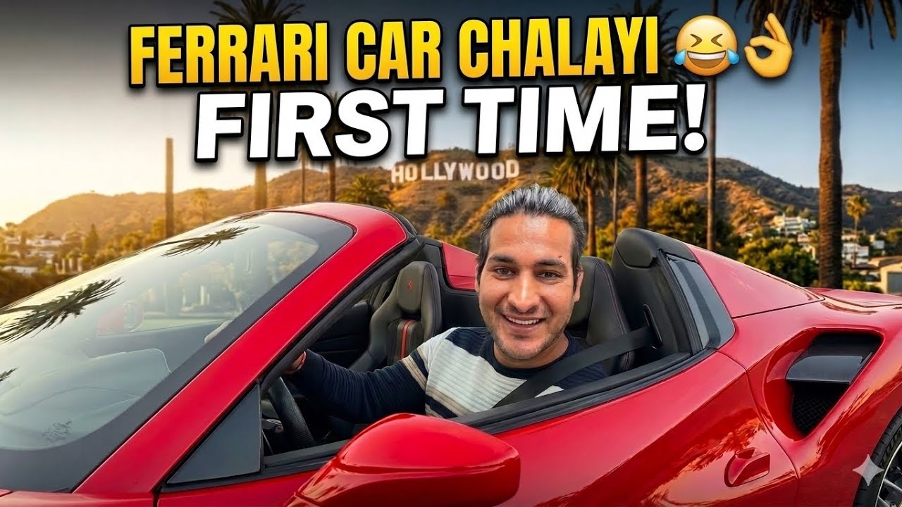 OMG ! Pehli baar “FERRARI CAR “ chalayi 🫣😆 sapna pura hua Hollywood Los Angeles me @ArbaazOfficial. 