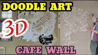 Tutorial Melukis Doodle Art 3 Dimensi Pada Dinding Cafe