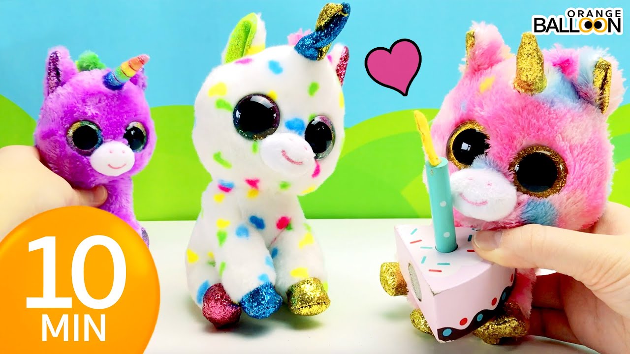 🦄 UNICORN valentine video - 10 minute beanie boo's video for girls