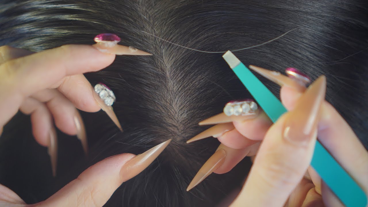 ASMR Hair Plucking & Close-Up Scalp Check | Tingly Personal Attention ( No Whisper )