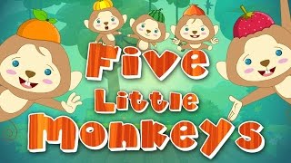 Five Little Monkeys Jumping On The Bed | Nursery Rhymes | Kids Songs