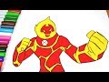 Coloring Pages Ben 10 Heat Blast Diamondhead Transformation Ditto Coloring Videos Coloring Book 2019