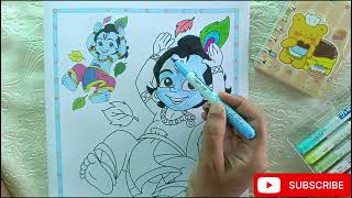 Colouring cute little krishna for kids moral screen to colour krishna drawing