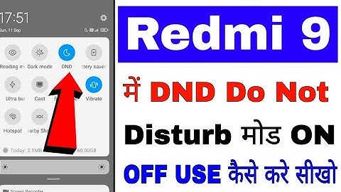 redmi 9 me DND mode on kaise kare ।। redmi 9 me Do not disturb mode on use kaise kare