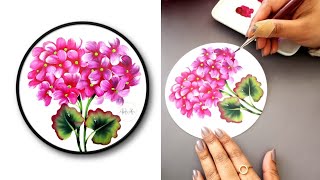 Easy Acrylic Painting Technique The best way to paint flowers | Painting ideas for beginner