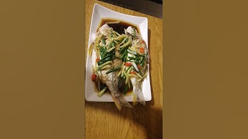 Chinese easy steamed fish with ginger, spring onion & chilli