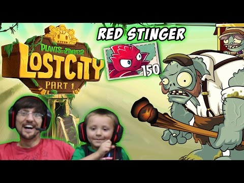 Chase & Dad play PVZ 2 Lost City World 1 2 3 & 4: Red Stinger (AWESOME NEW UPDATE)