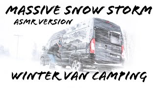 ASMR Van Life Winter Camping in Snow Storm - Massive Blizzard - Extreme Weather & Pan Pizza #vanlife