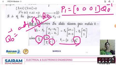 Lecture Video8_17EE741_Module-3_State observer gain by transformation Matrix Method_Ramya K