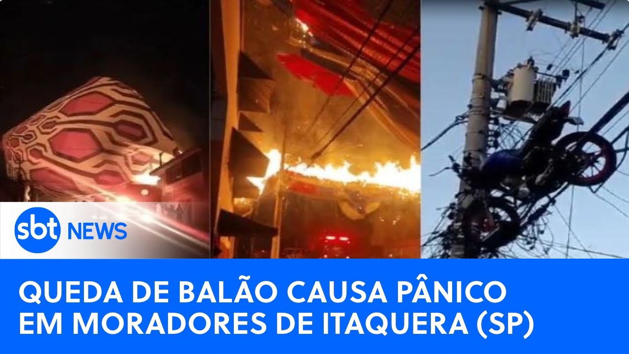 Vídeos mostram o desespero de moradores com queda de balão na zona leste de SP