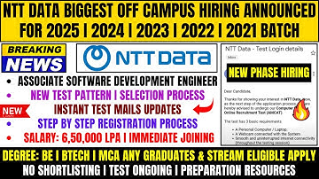 NTT Data New Phase Official Mass Hiring Announced |OFF Campus Drive For 2025, 2024, 2023, 2022 Batch