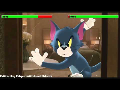 Tom and Jerry (2021) Hotel Room Fight with healthbars