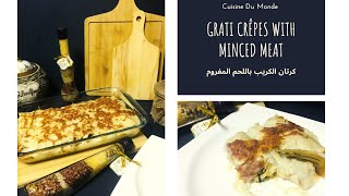 Gratin crêpes with minced meat