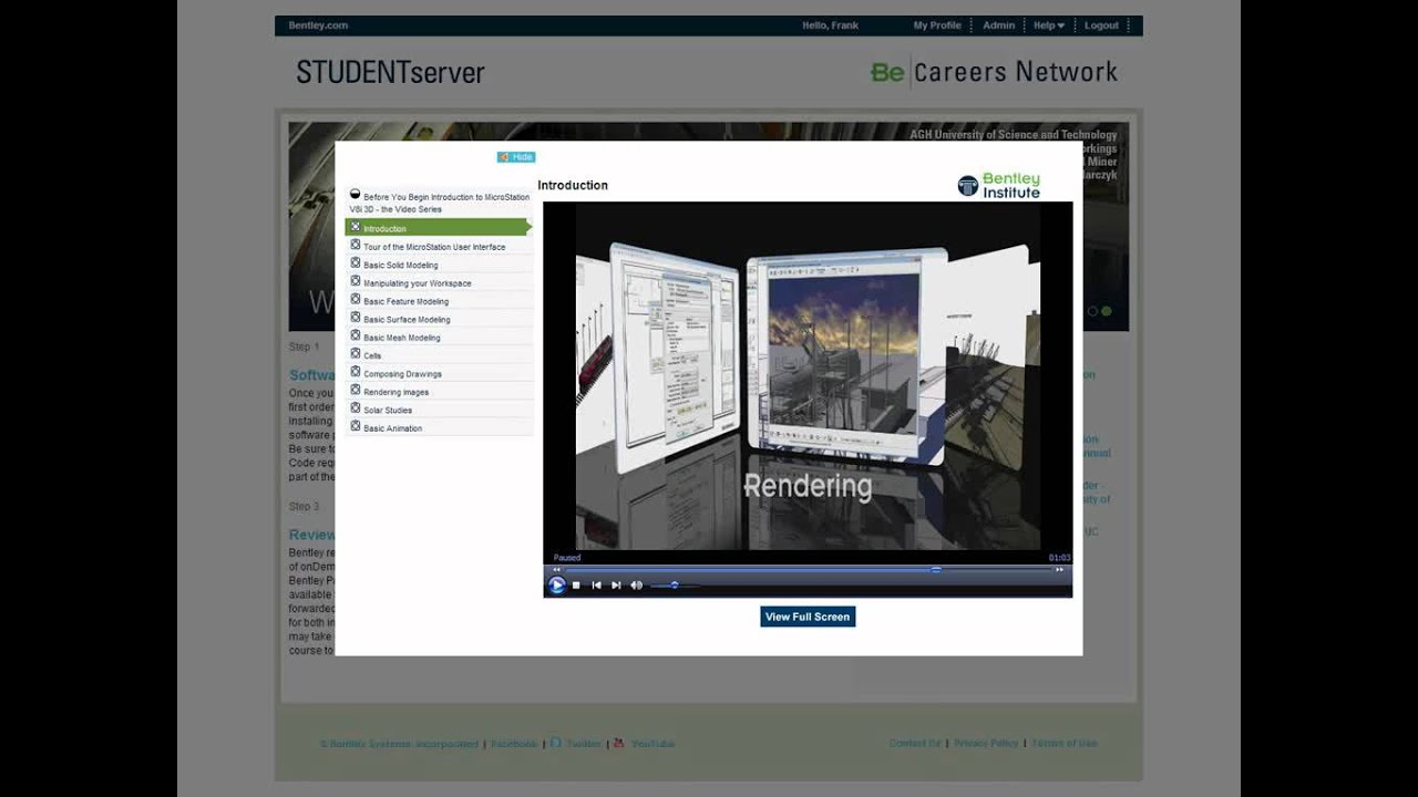 Bentley Studentserver Demonstration For Students And