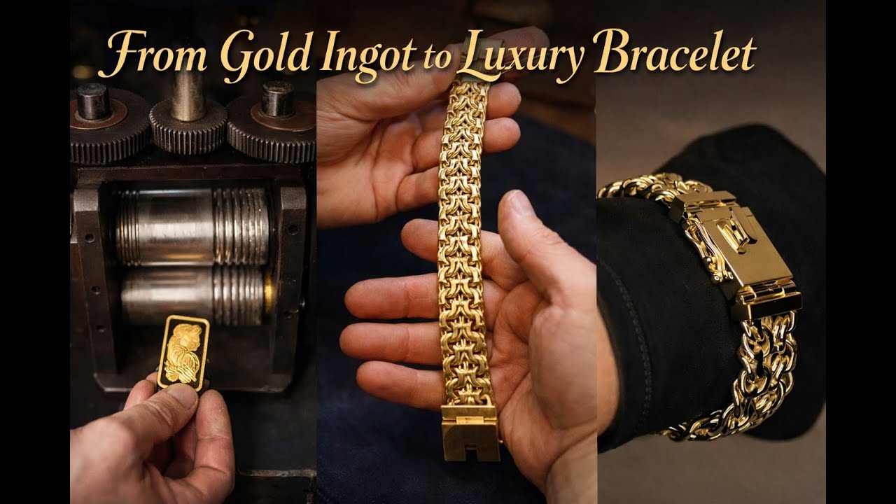 From Gold Ingot to Luxury Bracelet | Full Handmade Process