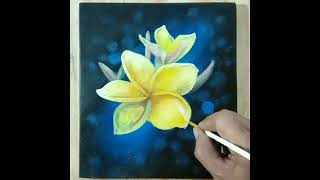 Lukisan Bunga Kamboja || Lukisan Akrilik || Easy Painting #shorts