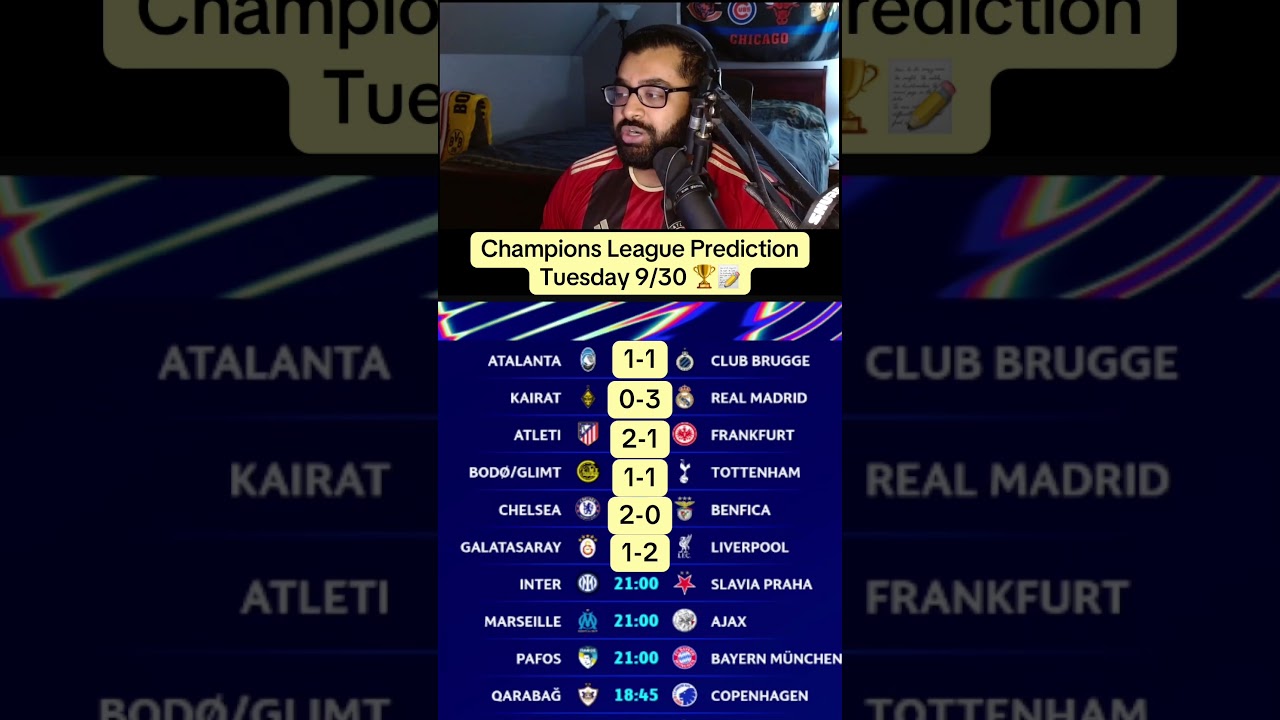 Champions League Predictions Tuesday 9/30 🏆📝 