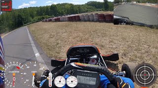 How to start a KZ2 shifter kart after a spin, and how NOT to! 100 km/h spin included :-)