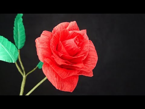 【ペーパーフラワー】クレープペーパーで作るバラの花（ダイカット使用）【paper flower】Making rose with crepe paper(Use die cut)