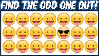 Find The Odd Emoji Out | Spot The Difference Emoji | Emoji Puzzle Quiz | Find the difference screenshot 1