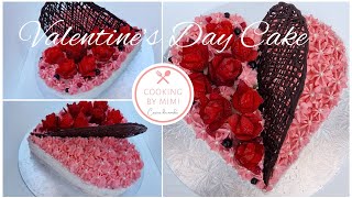 LOVE RED VELVET CAKE À LA FRAISE  #valentinescakes