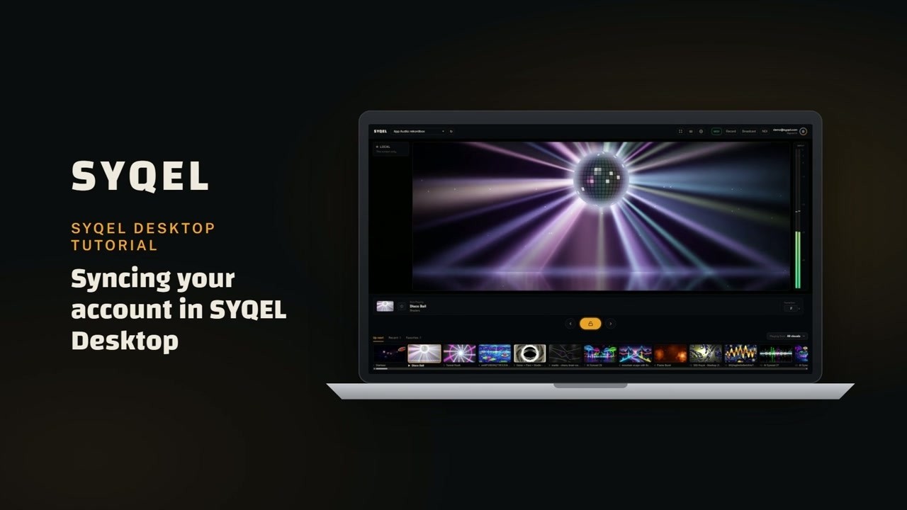 Sync: your visuals, playlists and hotkeys on every computer