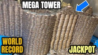 ✅WORLD’S “BIGGEST” QUARTER TOWER EVER BUILT CRASHES DOWN! HIGH LIMIT COIN PUSHER $10,000.00 BUY IN!