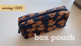 재봉틀 | 사각 파우치, 입체 파우치, 파우치 만들기, box pouch, diy, sewing