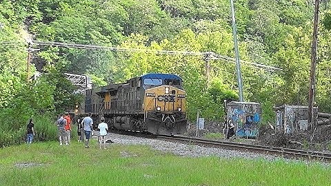 CSX 4-Engine Train, Trespassers, & Drone In Ilchester, Maryland