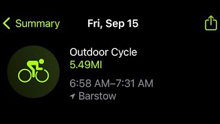 5 mile bicycle ride on Friday, September 15, 2023 @ 7am