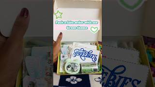 ✨Pack a fake order with me green theme✨#trendingshorts #viral #viralshorts #packing #new #stationery