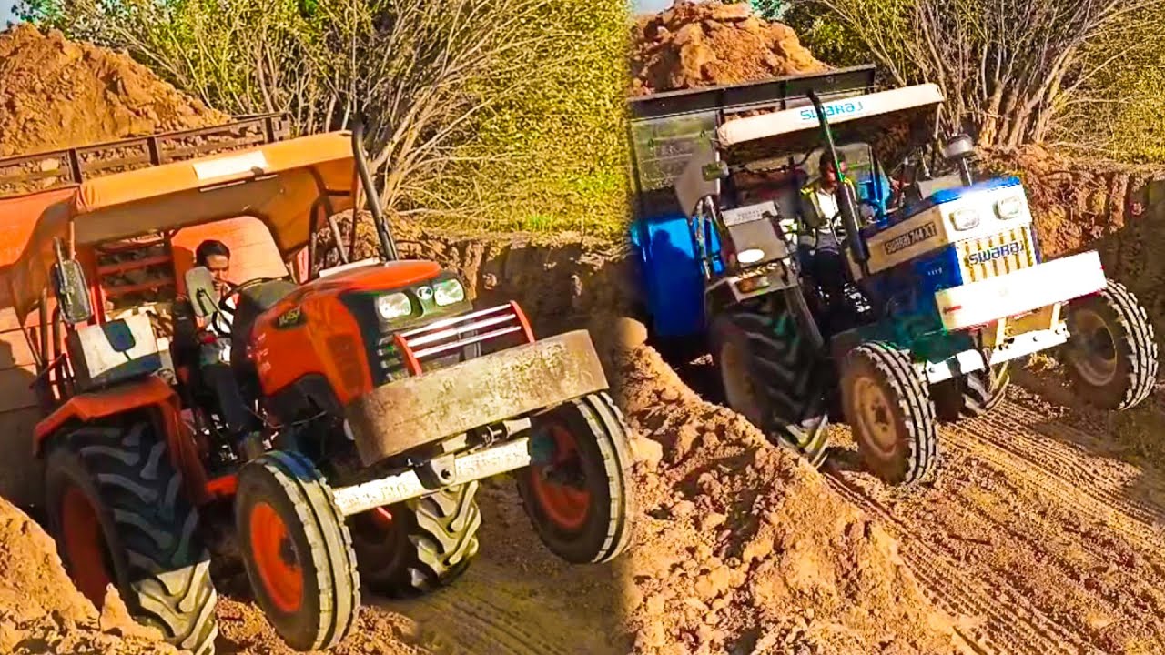 इन दोनों शेरो ने जीत लिया सबका दिल | Swaraj 744 xt VS Kubota mu 4501 | full loaded trolley stuck