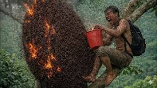 A Dramatic Wild Honey Hunt – Swarming Bees with No Way Out