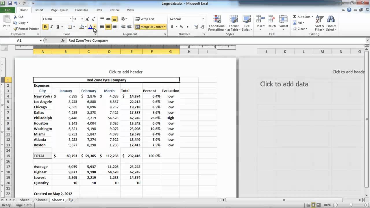 How To Apply Fonts Background Colors And Borders In Excel 2010