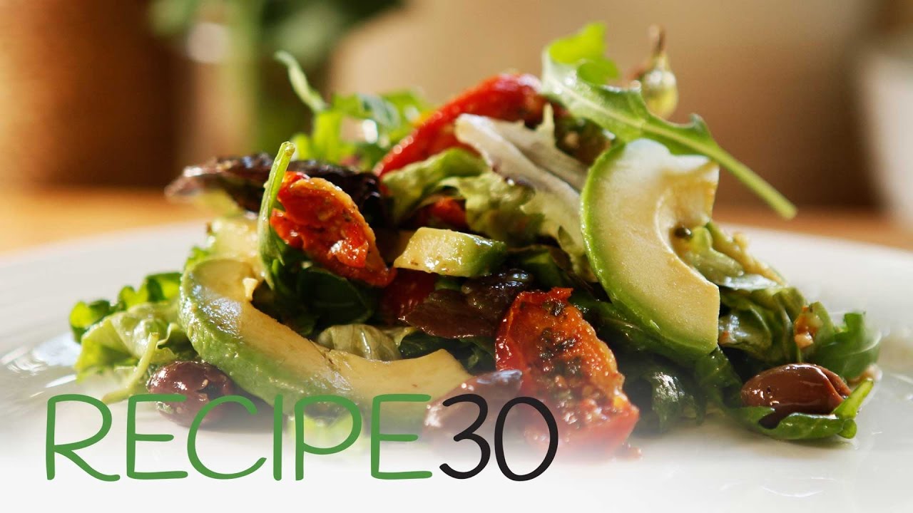 Summer Salad with avocado, olives and semi dried tomatoes | Recipe30
