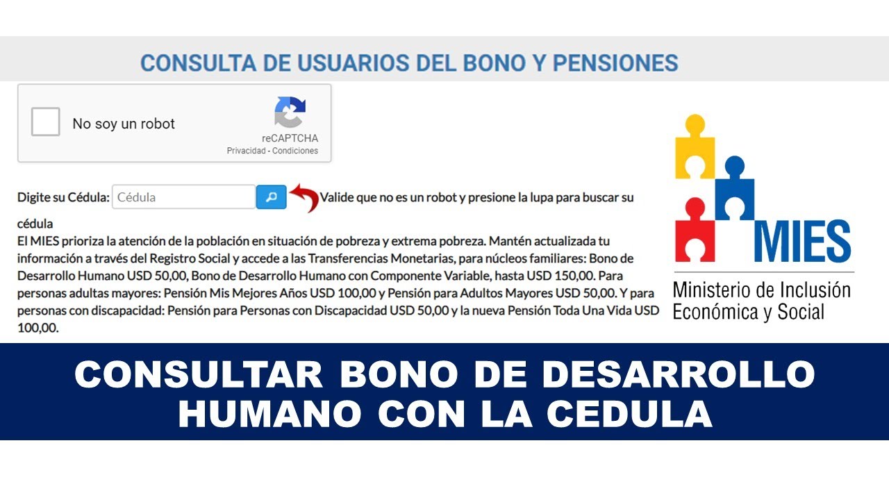 Consultar Bono De Desarrollo Humano Por Numero De C dula YouTube Consultar bono de desarrollo humano por numero de c dula youtube