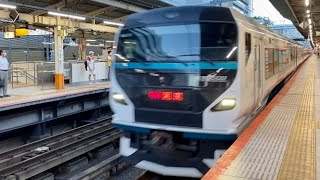 E257系2000番台 9両 特急湘南 横浜駅通過