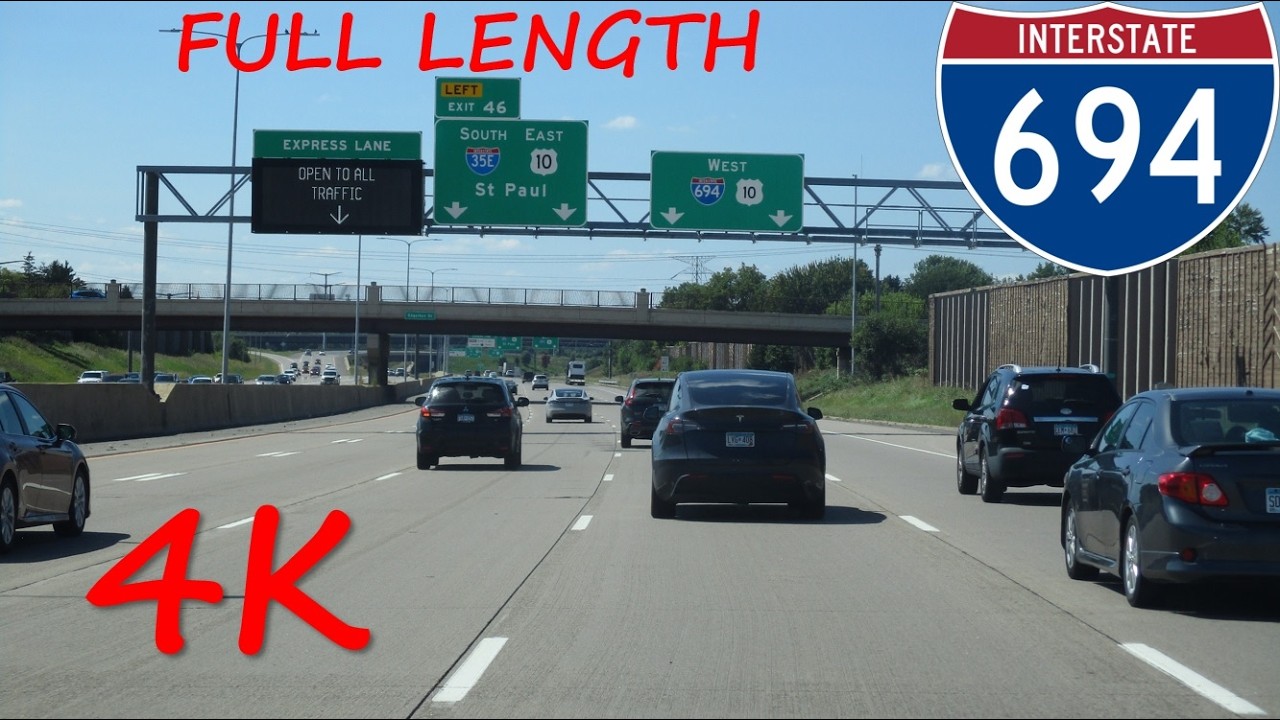⁴ᴷ Twin Cities Beltway (Interstate 694) westbound [4K VIDEO] - YouTube