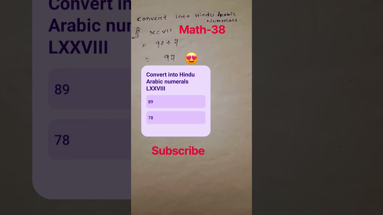 How to convert into Hindu Arabic numerals 😍#shorts #youtubeshorts