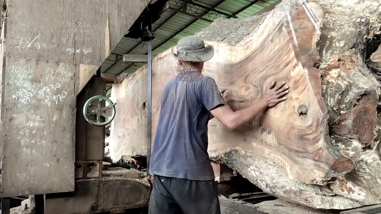 The Art of Sawing Wood Is Fantastic! Giant Wood from the Tropical Rainforest 
