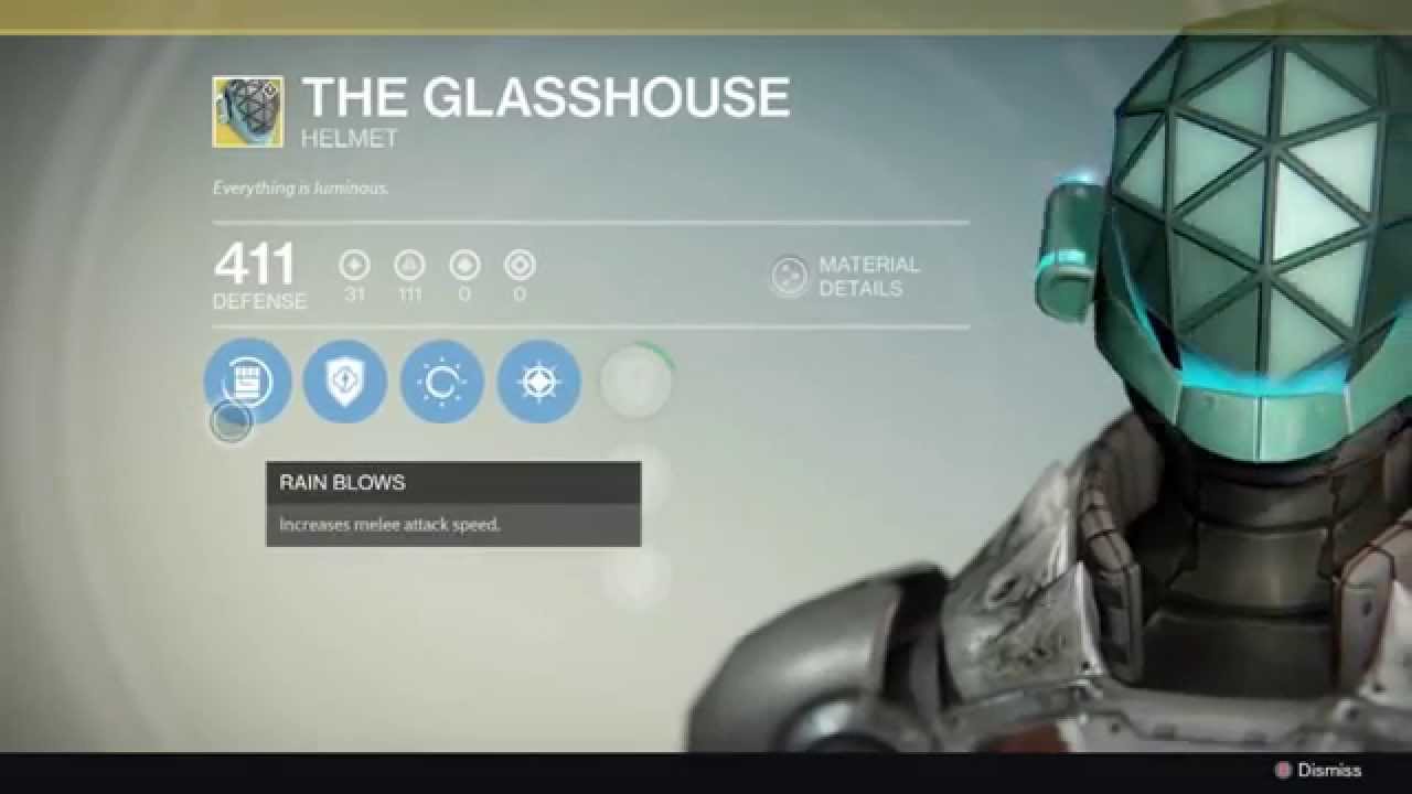 Destiny - "THE GLASSHOUSE" Exotic Titan Helmet Review (The Glasshouse